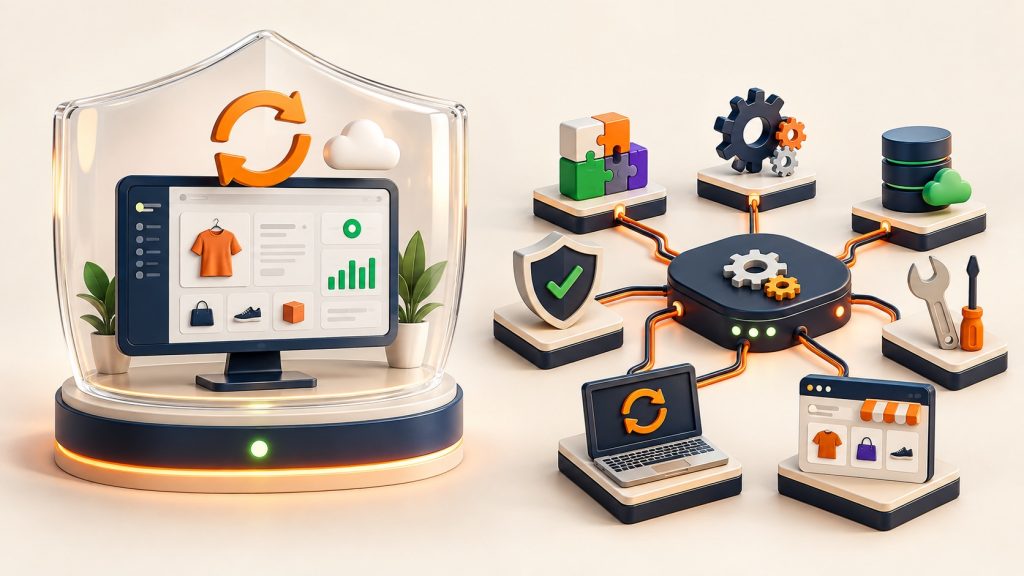 Maintenance automatisée avec Shopify et maintenance modulaire avec WooCommerce