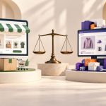 Comparaison visuelle entre une boutique Shopify clé en main et une boutique WooCommerce modulaire